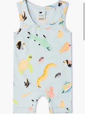 Monica + Andy Blue Reef Life Cotton Romper 18-24 Months